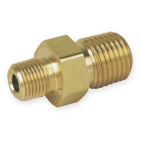 Hex Nipple Brass Pipe Fitting, 3/8 in Male NPT X 3/8 in Male NPT
