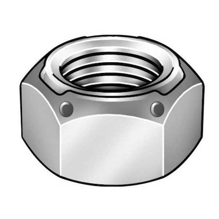 Top Lock Distorted Thread Lock Nut, M20-2.50, Steel, Class 8, Zinc Plated, 20 mm Ht, 10 PK