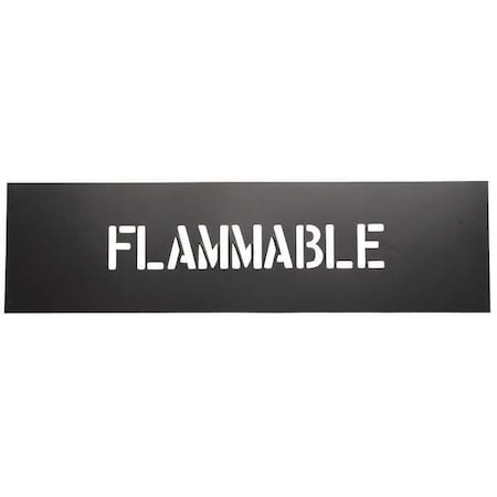 Stencil, Message, Flammable, 2 in Character Height, PVC, Black