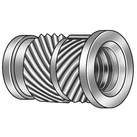 Ultrasonic Insert, #8-32, 21/64 in L, 0.22 in Insert Dia., 0.22 in Tapered End Dia., Brass, 100 PK