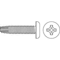 Thread Cutting Screw, #8 x 1 in, Zinc Plated Steel Pan Head Phillips Drive, 100 PK