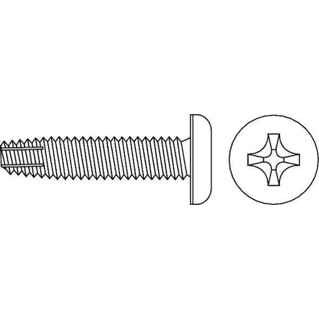 Thread Cutting Screw, #8 x 1 in, Zinc Plated Steel Pan Head Phillips Drive, 100 PK