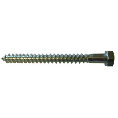 Lag Screw, 5/8 in, 4 in, Steel, Zinc Plated Hex External Hex Drive, 25 PK