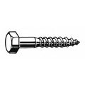 Lag Screw, 3/8 in, 2-1/2 in, 18-8 Stainless Steel, Plain Hex External Hex Drive, 25 PK