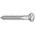 Lag Screw, 1/2 in, 4 in, Steel, Zinc Plated Hex External Hex Drive, 25 PK