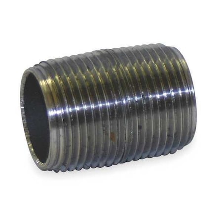 1/2" MNPT x MNPT Black Steel Black Close Pipe Nipple Schedule 80