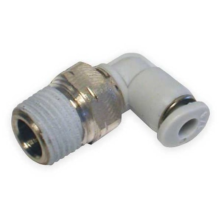 Swivel Elbow, 6 mm Tube Size, Polybutylene, White, 10 PK