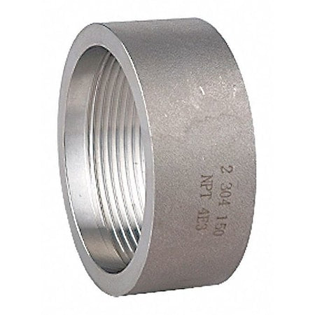 3 in FNPT 304 Stainless Steel Half Coupling, Class 150, 300 psi Max Pressure