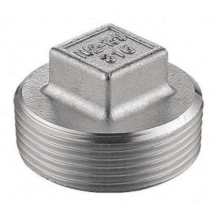 1-1/2 in MNPT 304 Stainless Steel Square Head Plug, Class 150