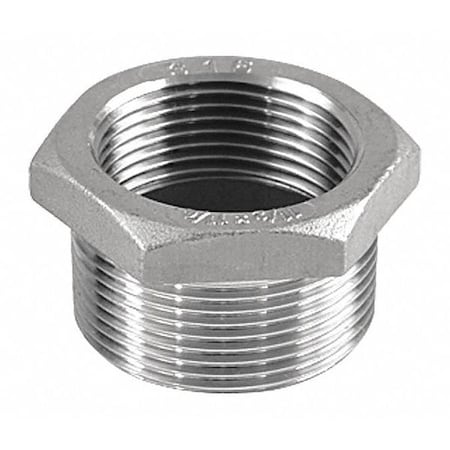 2" x 1" MNPT x FNPT 316 SS Hex Bushing