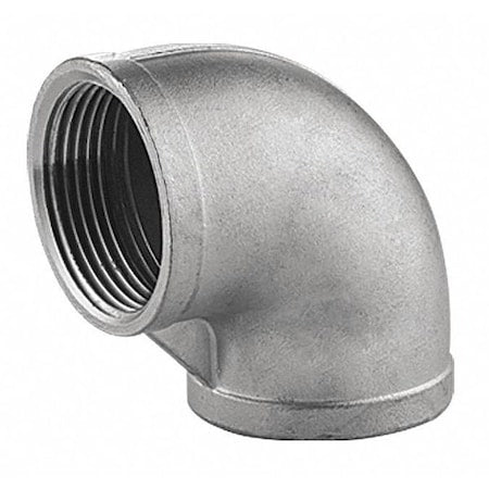 304 Stainless Steel 90 Elbow, 1/2 in x 1/2 in Fitting Pipe Size, Female NPT x Female NPT, Class 150