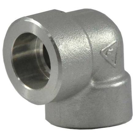 1/2 in Socket Weld 90 Degree Elbow, 316 Stainless Steel, Class 3000