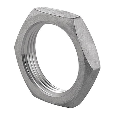 1/2 in FNPT 304 Stainless Steel Locknut, Class 150, 1 3/16 in Hex Size