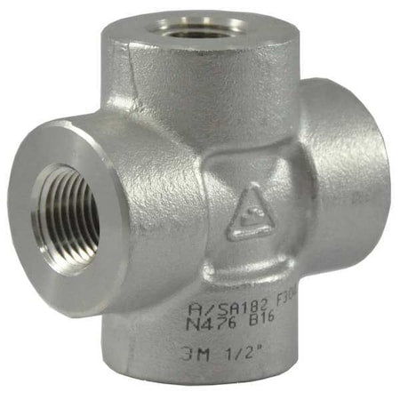 1/2 in FNPT 316 Stainless Steel Cross, Class 3000