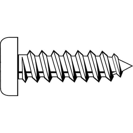 Sheet Metal Screw, #6 x 1 in, Zinc Plated Steel Pan Head Square Drive, 100 PK