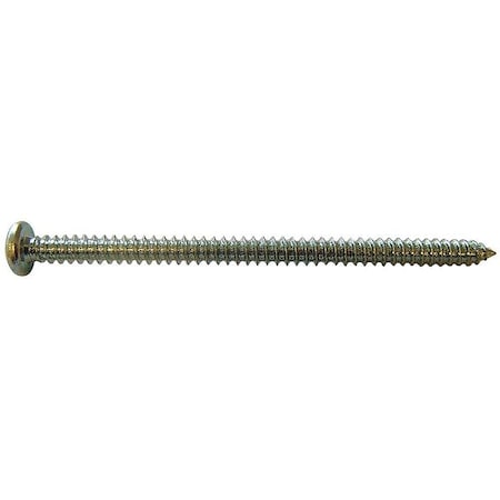 Sheet Metal Screw, #6 x 3/4 in, Zinc Plated Steel Pan Head Phillips Drive, 100 PK