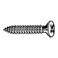 Sheet Metal Screw, #8 x 3/8 in, Zinc Plated Steel Flat Head Phillips Drive, 100 PK
