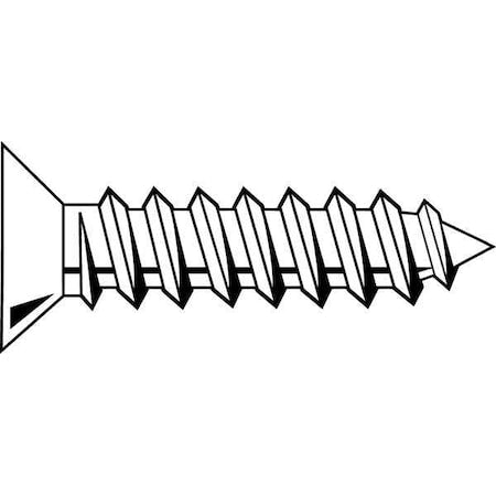 Sheet Metal Screw, #6 x 3/8 in, Plain Stainless Steel Flat Head Phillips Drive, 100 PK