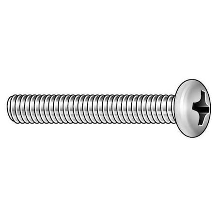 M1.6-0.35 x 8 mm Phillips Pan Machine Screw, Zinc Plated Steel, 100 PK