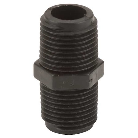Hex Nipple, 1/2 in MNPT x 1/2 in MNPT, Schedule 80, 300 psi Max, -20 to 150 Degrees F