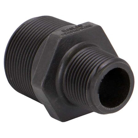 Reducing Nipple, Polypropylene, 1-1/2" x 1", Schedule 80, 300 psi Max Pressure