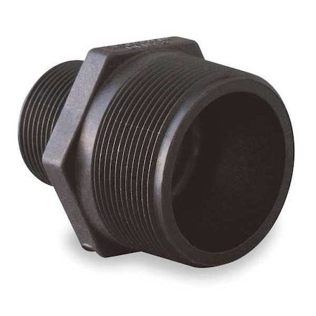 Reducing Nipple, Polypropylene, 1-1/2" x 1-1/4", Schedule 80, 300 psi Max Pressure