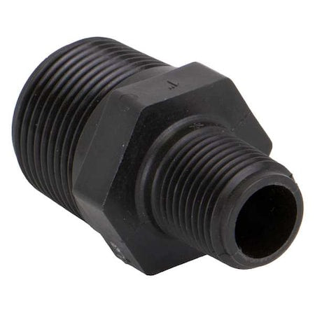 Reducing Nipple, Polypropylene, 1" x 1/2", Schedule 80, 300 psi Max Pressure