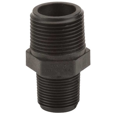 Reducing Nipple, Polypropylene, 1" x 3/4", Schedule 80, 300 psi Max Pressure