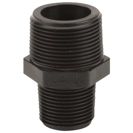 Reducing Nipple, Polypropylene, 1-1/4" x 1", Schedule 80, 300 psi Max Pressure