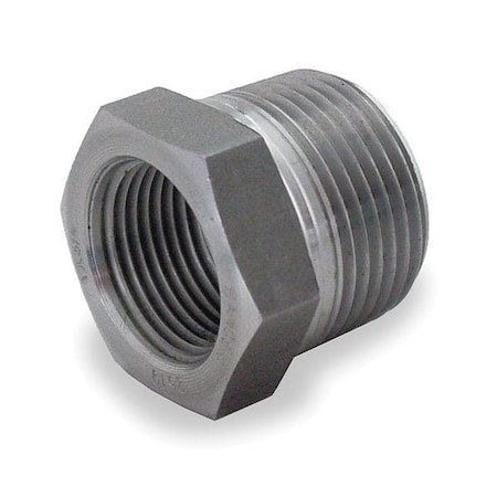Bushing Bushing, 1-1/2" x 1-1/4" Pipe, NPT, Black Forged Steel, Class 3000