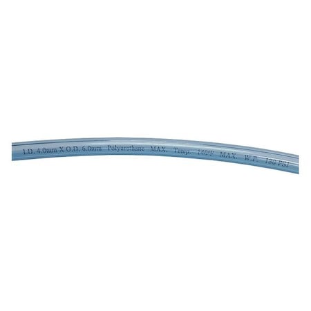 Tubing,4mm ID x 6mm OD,250 Ft,Clear Blue