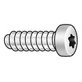 Thread Cutting Screw, M2.5 x 10 mm, Trivalent Clear Chromate, Zinc Steel Pan Head Torx Drive, 25 PK