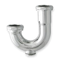 1-1/2 Dia, Brass, Chrome/Brass, Kitchen With Clean Out, J-Bend