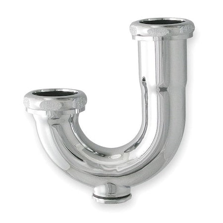 1-1/2 Dia, Brass, Chrome/Brass, Kitchen With Clean Out, J-Bend