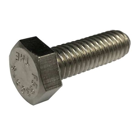 #10-24 x 1-1/4 in Hex Hex Machine Screw, Plain 18-8 Stainless Steel, 50 PK