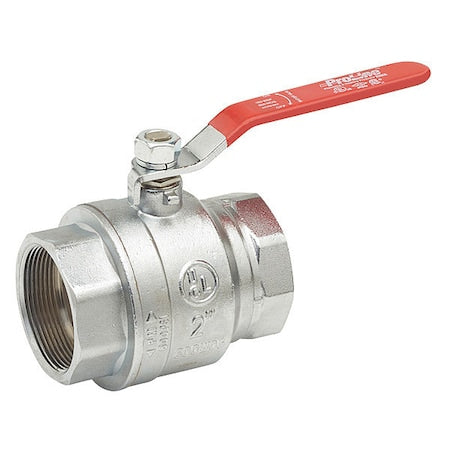 2" FNPT Chrome Brass Ball Valve Inline