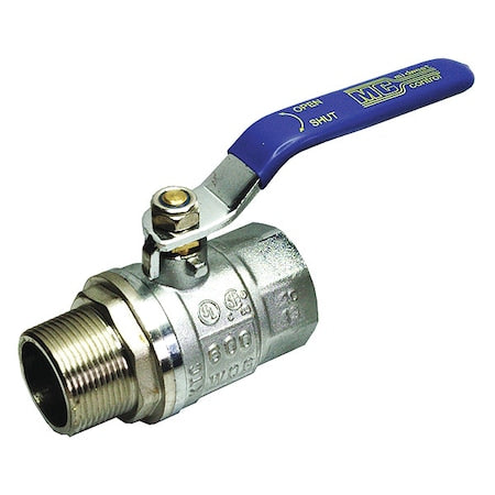 2" FNPT x MNPT Chrome Brass Ball Valve Inline