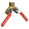 1" x 3/4" FNPT x MNPT x MNPT Brass Ball Valve 3-Way