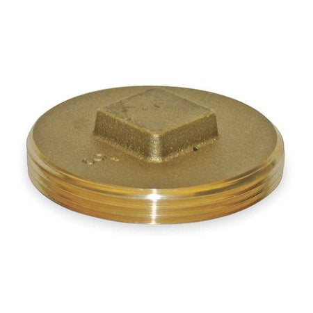 Brass Raised Square Head Plug, MNPT, 3" Pipe Size