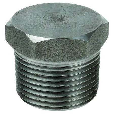 3/8 in Hex Head Plug, 304 Stainless Steel, MNPT, Class 3000, 11/16 in Hex Size
