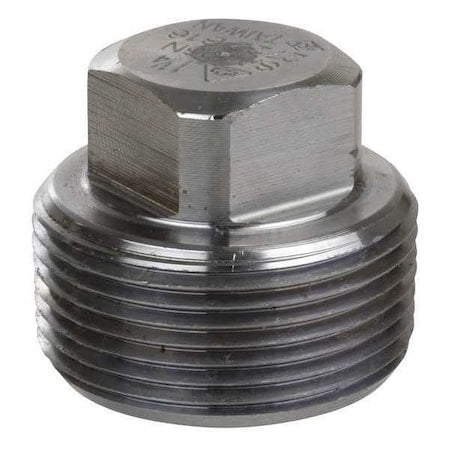 Plug, Stainless Steel, Threaded 4 in