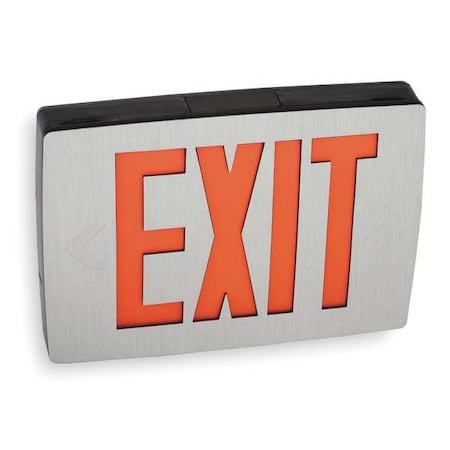 Exit Sign, Black, 1 Face(s), LED, Universal Mount, Not Battery Powered