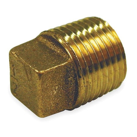 Red Brass Cored Plug, MNPT, 1-1/4" Pipe Size