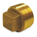 Red Brass Cored Plug, MNPT, 2-1/2" Pipe Size