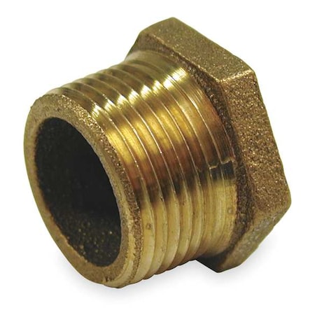 Hex Bushing Red Brass Hex Bushing, 1 in Male NPT X 1/4 in Female NPT