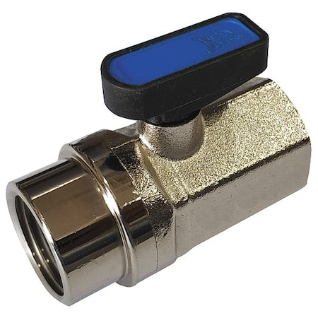 1/2" FNPT Nickel Brass Mini Ball Valve Inline