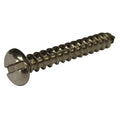 Sheet Metal Screw, #10 x 1 in, Plain 18-8 Stainless Steel Pan Head Slotted Drive, 100 PK
