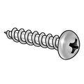 Sheet Metal Screw, #12 x 2 in, Plain 18-8 Stainless Steel Truss Head Phillips Drive, 100 PK