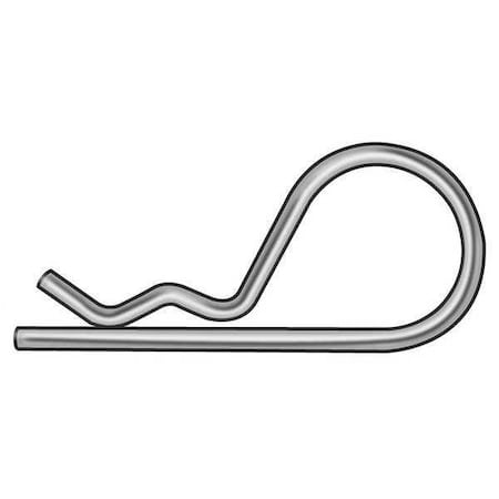 Bridge Cotter Pin, 5/64 in Dia, 1-3/16 in L, Steel, 25 PK