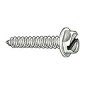 Sheet Metal Screw, #12 x 1 in, Plain 18-8 Stainless Steel Flange Hex Head Slotted Drive, 100 PK